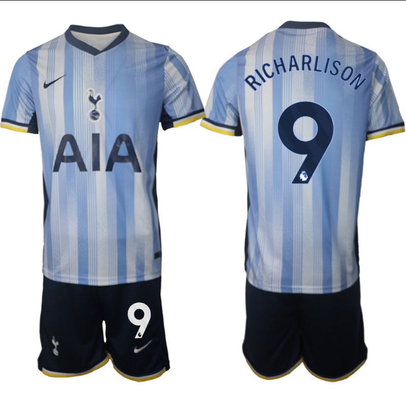 Men 2024-2025 Club Tottenham away Blue #9 Soccer Jersey->tottenham jersey->Soccer Club Jersey